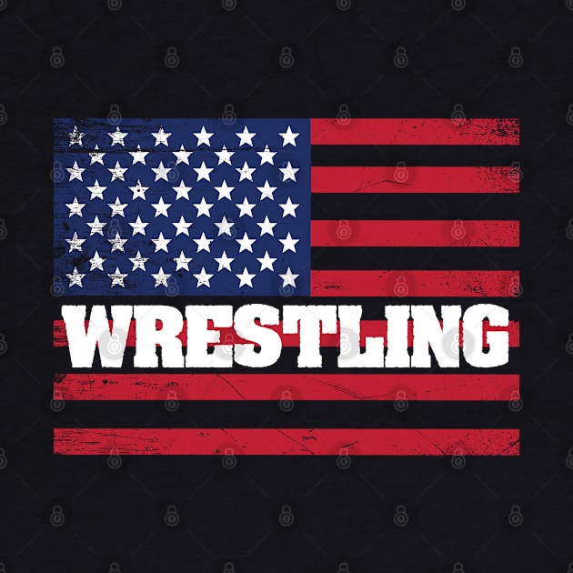 Wrestling - Wrestling American Flag by Kudostees